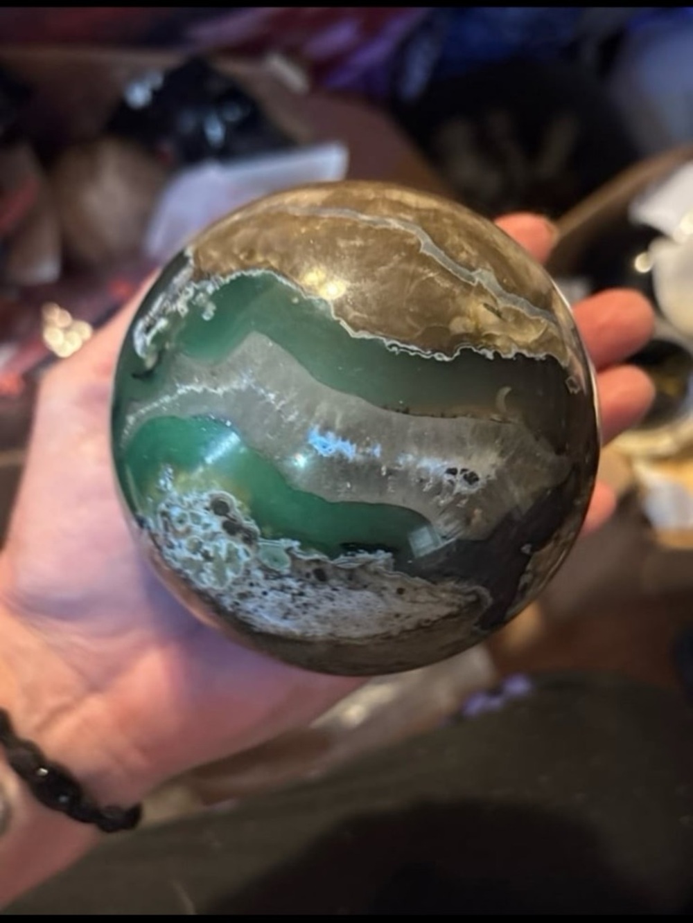Volcano agate sphere - Picture 3 of 12